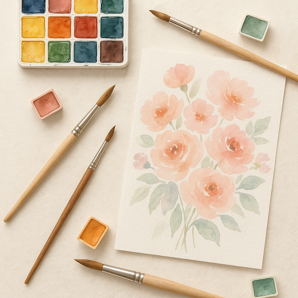 Beginner Watercolor Painting Course Companion digital guide cover
