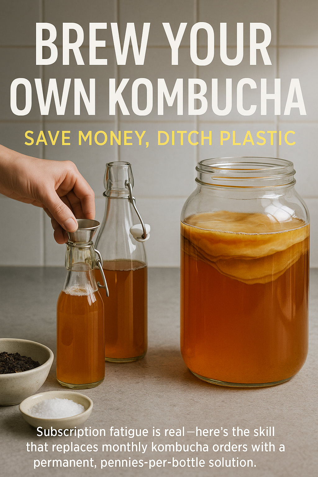 Brew Your Own Kombucha: Save Money, Ditch Plastic digital guide cover