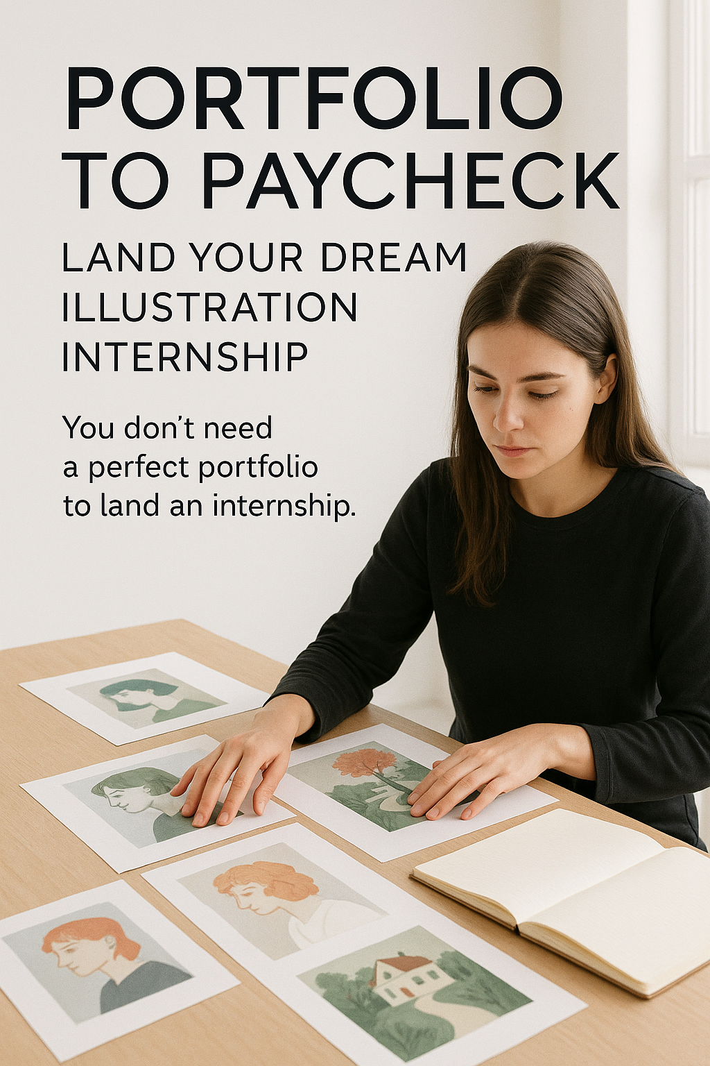Portfolio to Paycheck: Land Your Dream Illustration Internship digital guide cover