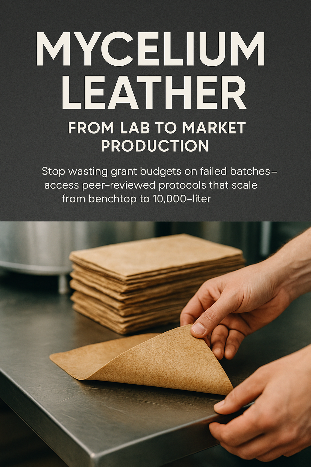 Mycelium Leather: From Lab to Market Production digital guide cover