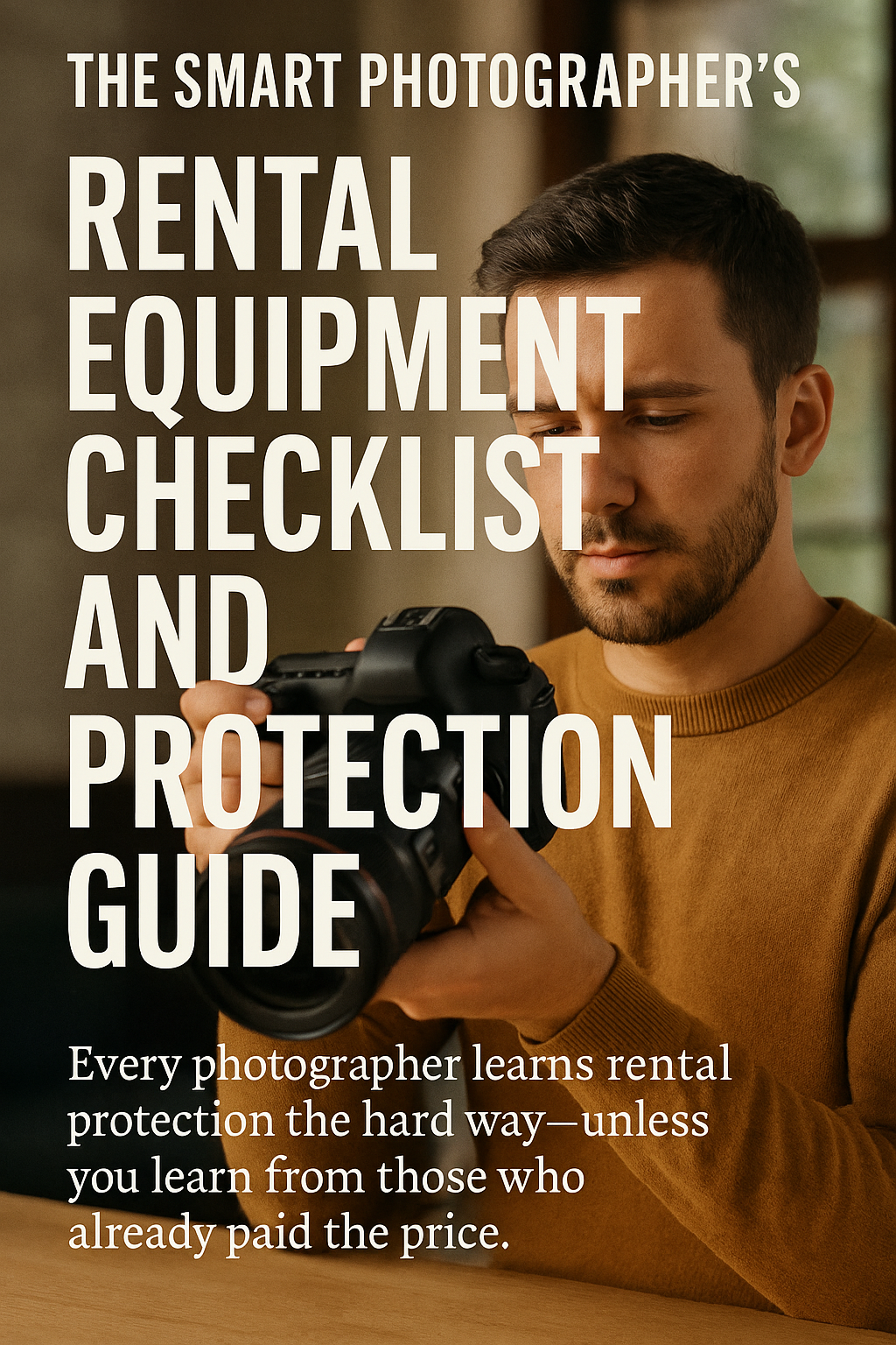 The Smart Photographer's Rental Equipment Checklist and Protection Guide digital guide cover