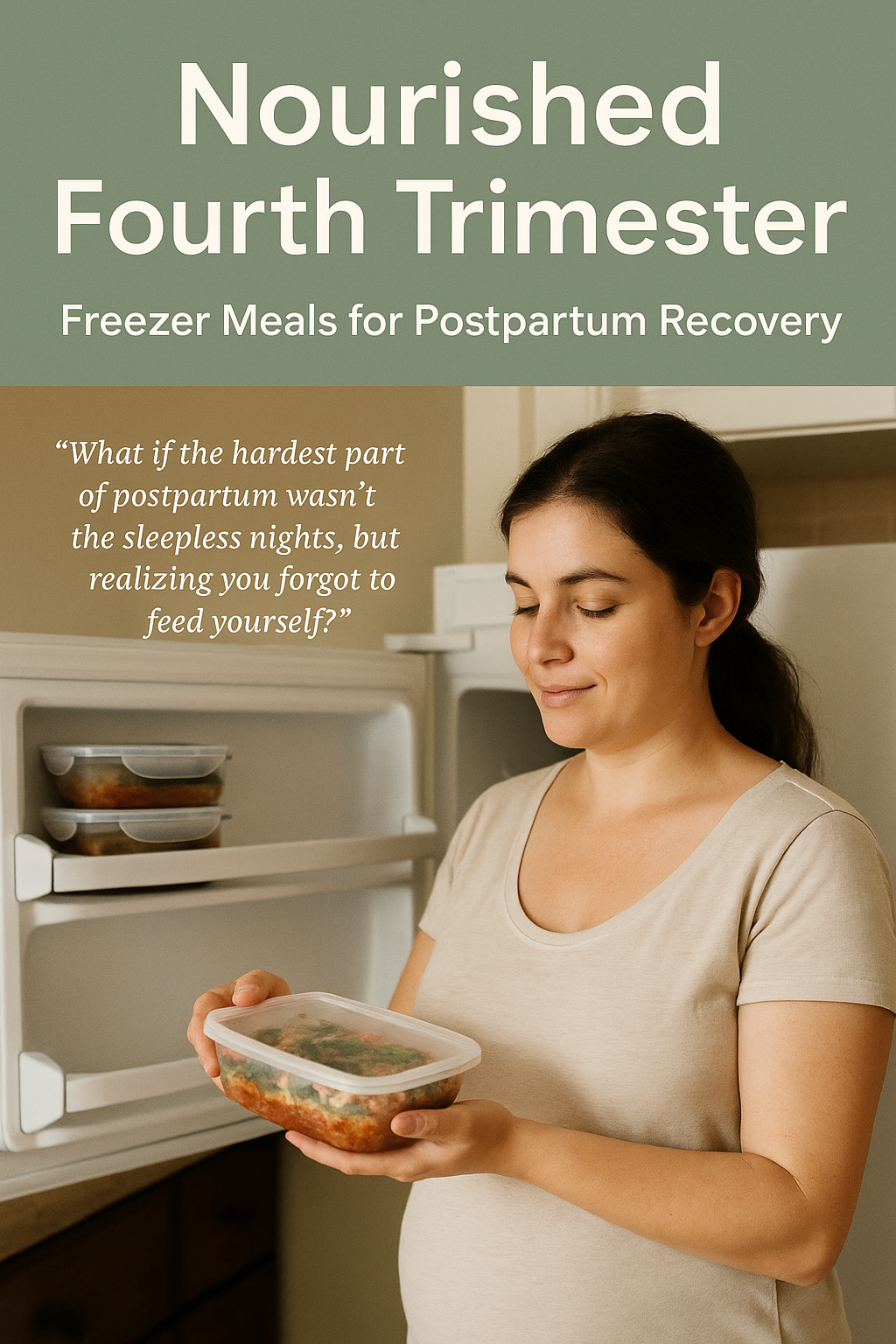 Nourished Fourth Trimester: Freezer Meals for Postpartum Recovery digital guide cover