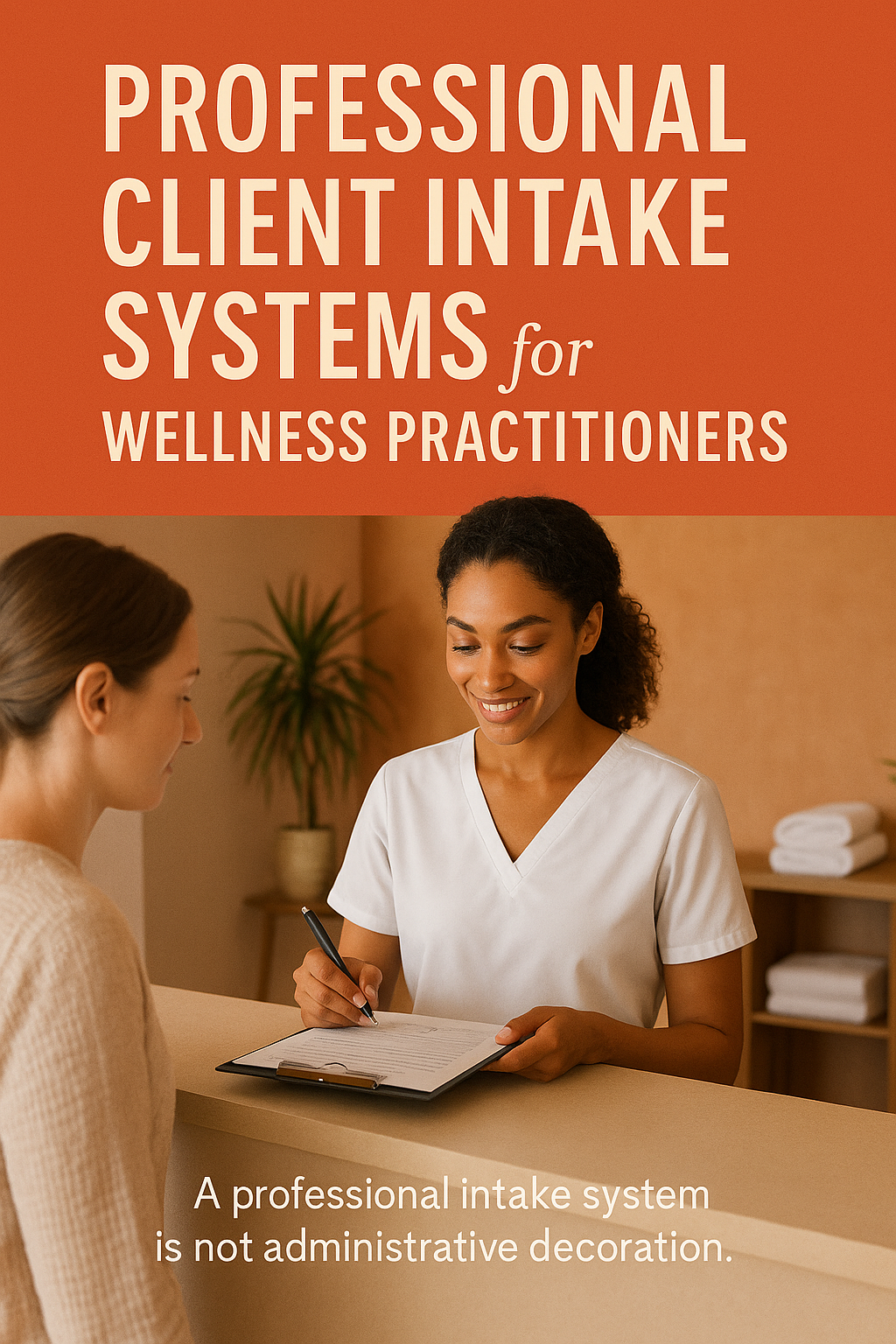 Professional Client Intake Systems for Wellness Practitioners digital guide cover