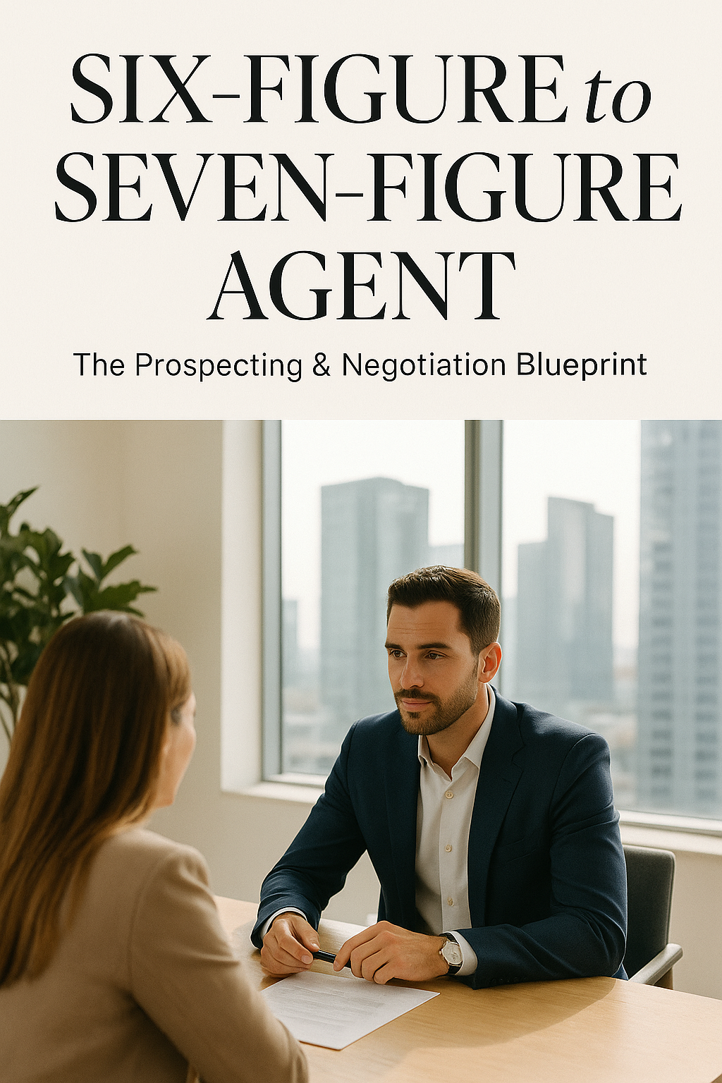 Six-Figure to Seven-Figure Agent: The Prospecting & Negotiation Blueprint digital guide cover