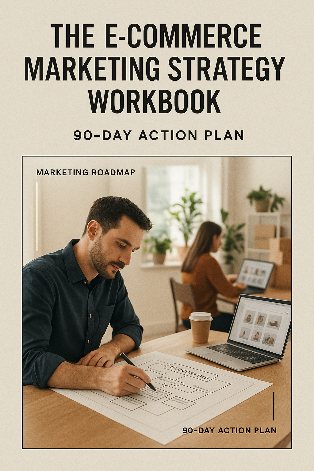 The E-Commerce Marketing Strategy Workbook: 90-Day Action Plan digital guide cover