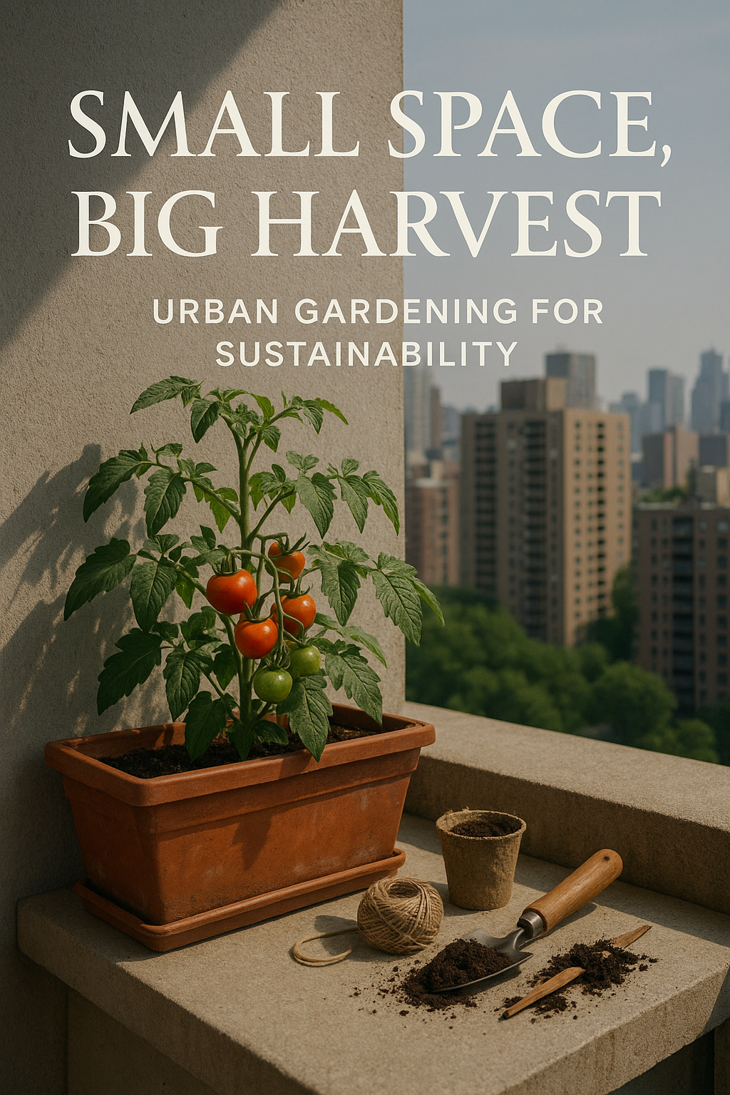 Small Space, Big Harvest: Urban Gardening for Sustainability digital guide cover