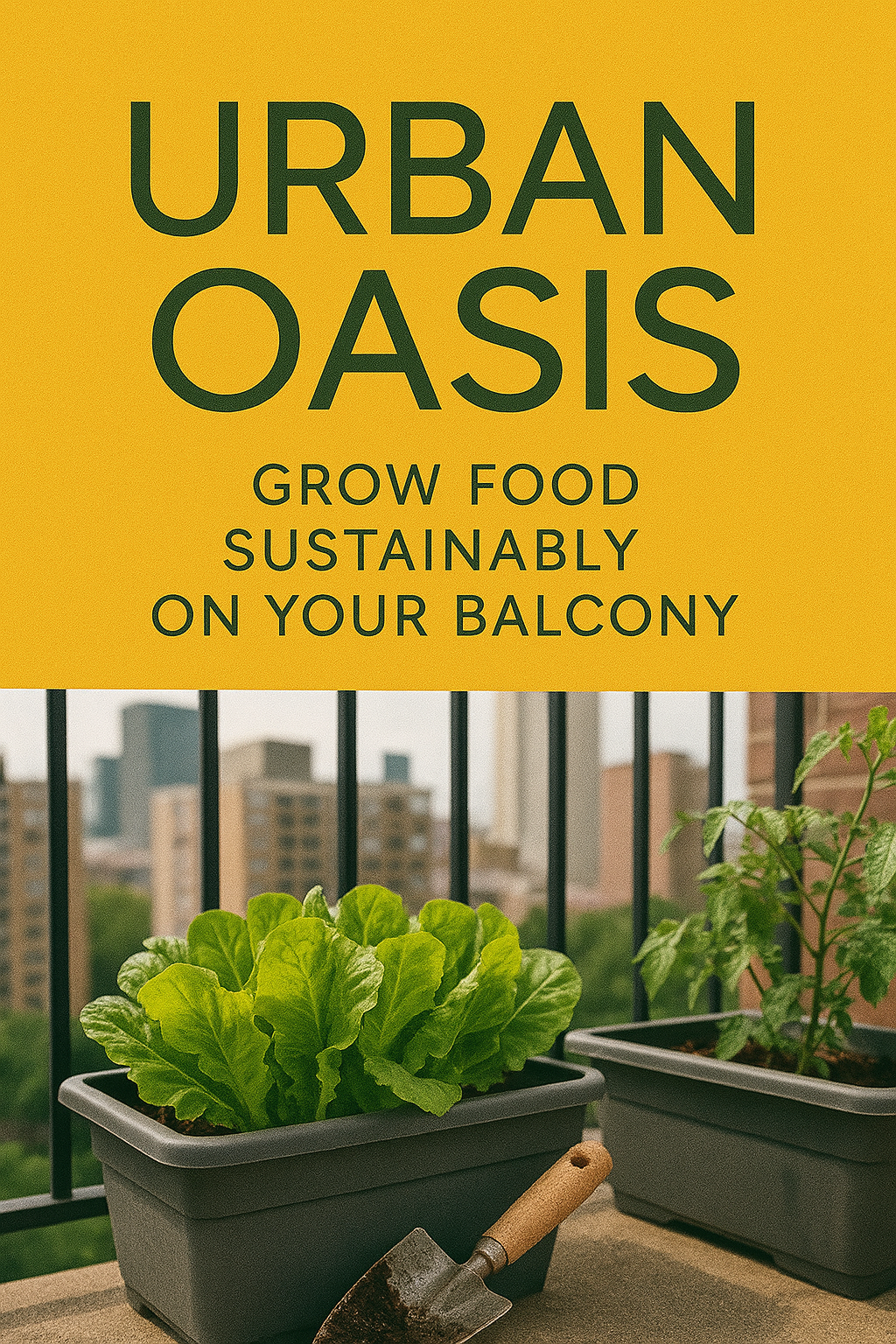 Urban Oasis: Grow Food Sustainably on Your Balcony digital guide cover