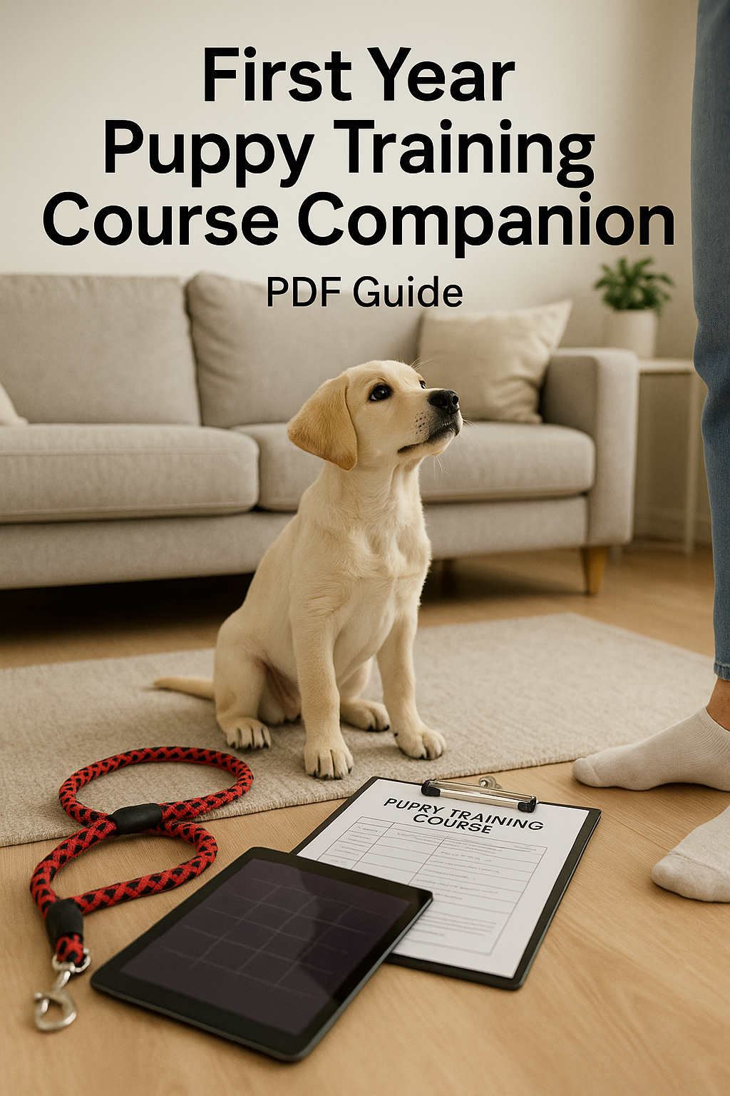 First Year Puppy Training Course Companion: PDF Guide digital guide cover