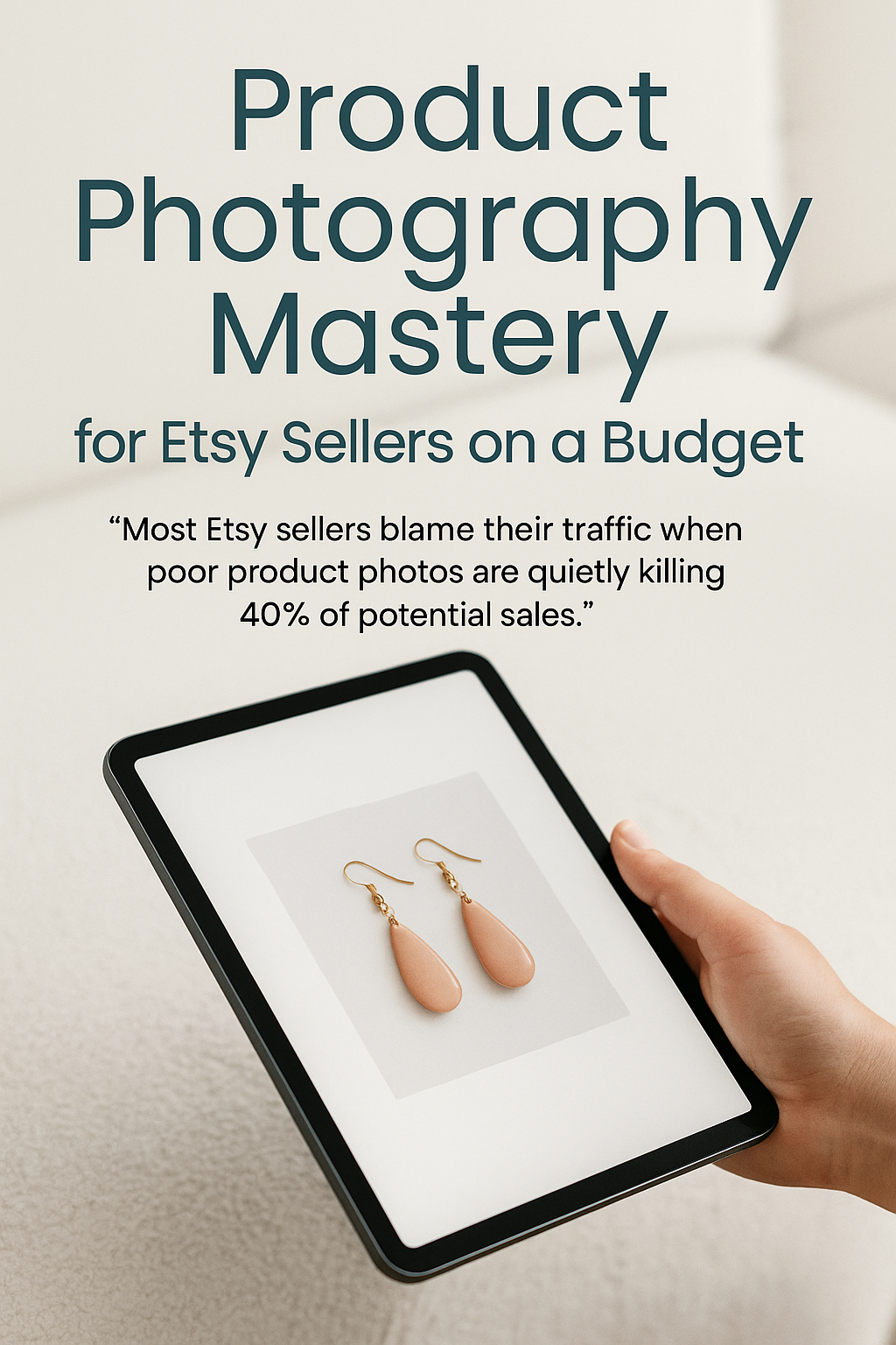 Product Photography Mastery for Etsy Sellers on a Budget digital guide cover